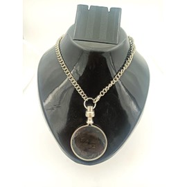 Perfect Plaza Necklace Magnifier Pendant Locket with 1.6-inch Glass Lens & 26-inch Chain Ideal for Women & Men Reading Newspaper Map, Jewelry, Crafts Needlework