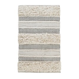 INK+IVY Bath Rug Hand-Woven Texture Shaggy Striped Soft & Water Absorbent, Boho Bathroom Décor Bath-Mats, Non-Slip Absorbent Quick Dry Mats for Tub, Shower Room, Asher, 20x32 Grey