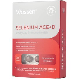 Wassen Selenium ACE+D Immune Health - 90 Tablets | Selenium Supplements | Immune System Vitamins | Selenium and Zinc Supplements Contribute to Normal Function of Immune System | Vitamin C D and Zinc