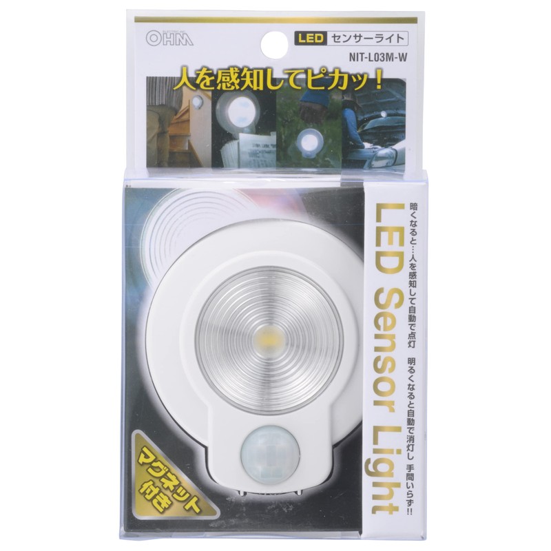Ohm Electric LED Sensor Light White NIT-L03M-W