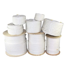 SGT KNOTS Twisted Polyester - Low Stretch and High Strength Rope for Rigging, Crafts & More (3/8" x 10ft, White)