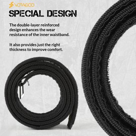 VOTAGOO 1.5" Inner Belt Loop Liner with Metal Buckle, EDC Inner Belt for Duty Belt CCW Gun Fits 1.75"-2" Loop Outer Belt