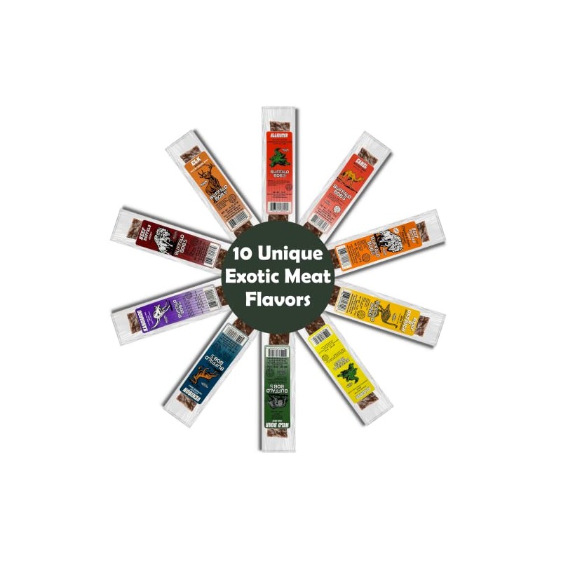 Buffalo Bob's Exotic Jerky Assortment - 10 Flavor Variety Pack