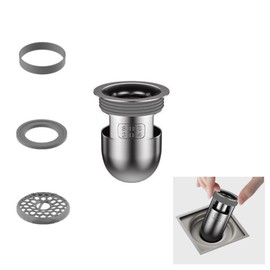 QruiLanTu Odor Proof Floor Drain Core，Shower Floor Drain Backflow Preventer，U-Shape 304Stainless Steel Drain Filter，Prevents Odors from Backing up into bathrooms and Kitchens(Depth 2.36Inch)