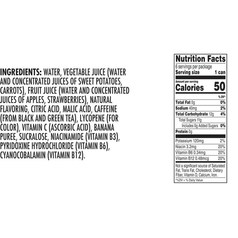 V8 +ENERGY Strawberry Banana Energy Drink, Made with Real Vegetable