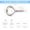 Aovchei Eye Screws, 50Pcs 1 inches 304 Heavy Duty Stainless