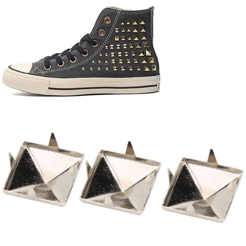 100 Pieces Pyramid Studs 4 Jaw Rivets for Punk Crafts