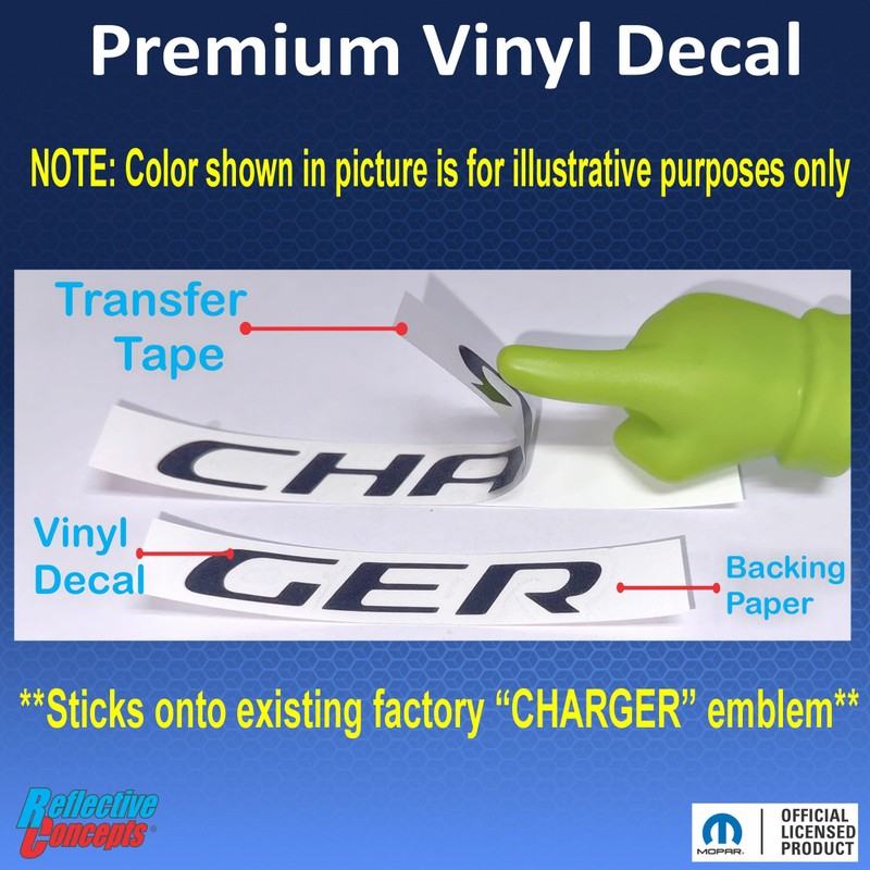Reflective Concepts - Charger Trunk Badge Overlay Decal Stickers -