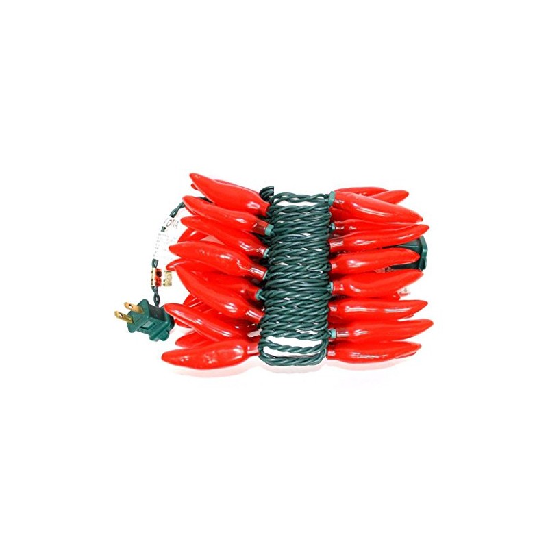 Sival - 35 Light 13.5' Green Wire Red Chili Pepper