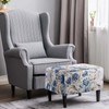 Cugasmaru Blue Flower Ottoman Cover Rectangular Stretch Footrest Stool Cover