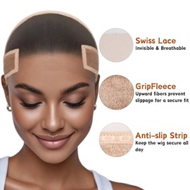 Non-Slip Lace Wig Grip Cap for Women – Adjustable Breathable Swiss Lace Wig Band with Secure Hold, Scalp Protection & Natural Hairline Look
