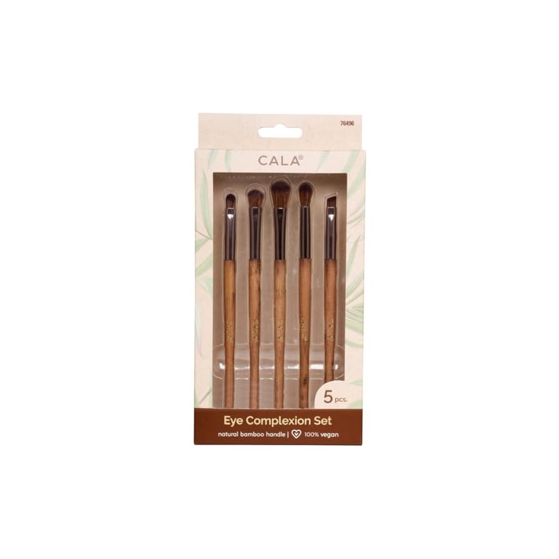 CALA - brochas de bamboo oscuro para maquillaje de ojos