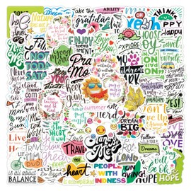 Inspirational Words Stickers | 100PCS | Positive Motivational Quote Stickers for Laptop, Water Bottles, Teaching Rewards, Vinyl Waterproof Sticker Packs Decals, Vision Board Kit for Kids Teens