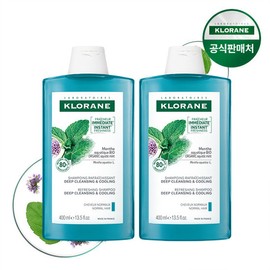 Chloran Klorane Aquamint Deep Cleansing Cooling Shampoo 400ml 2 bottles / 클로란 아쿠아민트 딥클렌징 쿨링 샴푸 400ml 2개