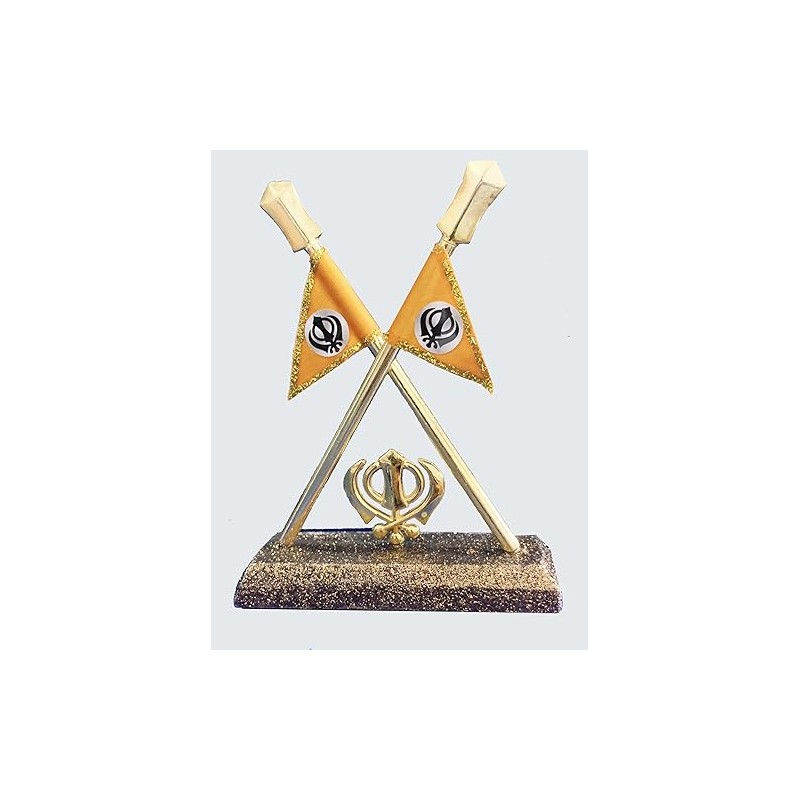 BEXCO Nishan Sahib Flag 4" inches with Khanda Sahib ji