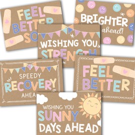 Hadley Designs Get Well Soon Card With Envelope - 24 Get Well Cards For Women, Feel Better Card, Encouragement Cards With Envelopes, Recovery Gifts For Sick Men - Rustic Theme