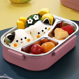Cocoarm Stainless Steel Lunch Box, Independent Compartments, Insulated Lunch Box, Cartoon Design for and Adults, Easy to Clean Boxes