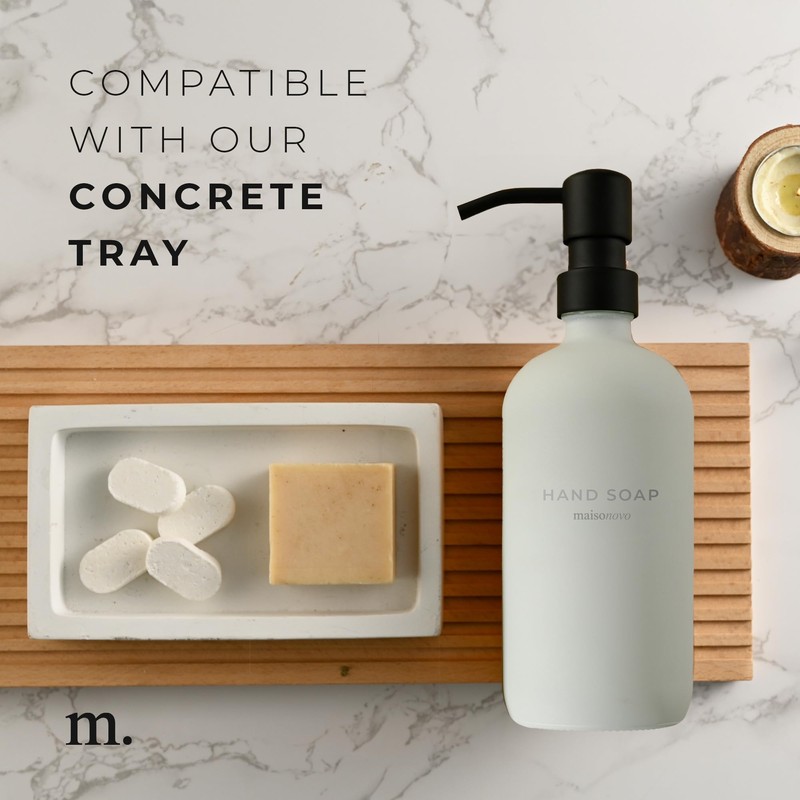 MaisoNovo Soap Dispenser 2-Piece Set | 16.9oz Clear Bottles with