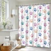 JEJOMEAG Dog Paw Shower Curtain Cute Colorful Paws Print Pet