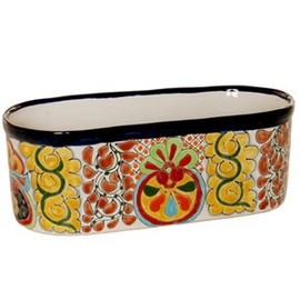 Talavera Oval Window Box - 13.50" L x 5.75" W x 4.75H