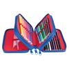 gimboo School Pencil Case with Accessories, blue, Motif - Graffiti