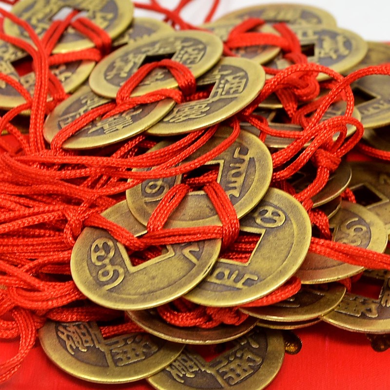 Fengshuisale 3 PCS Ancient Chinese Fortune Brass Coins Fengshui I-Ching