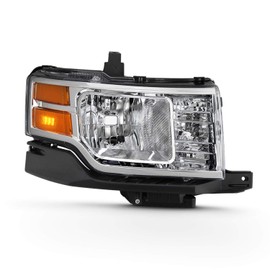 AKKON - Fits 2009 2010 2011 2012 Ford Flex SE SEL [Halogen Type] Chrome Headlight w/Amber Side Signal Lamp Passenger Right Side