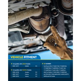 PHILTOP Front Left Catalytic Converter Direct-Fit Compatible With 2007-2017 ES350/ Camry/Venza 3.5L, 2005-2018 Avalon 3.5L Replace 16470, 641295, 40672 (EPA Compliant)