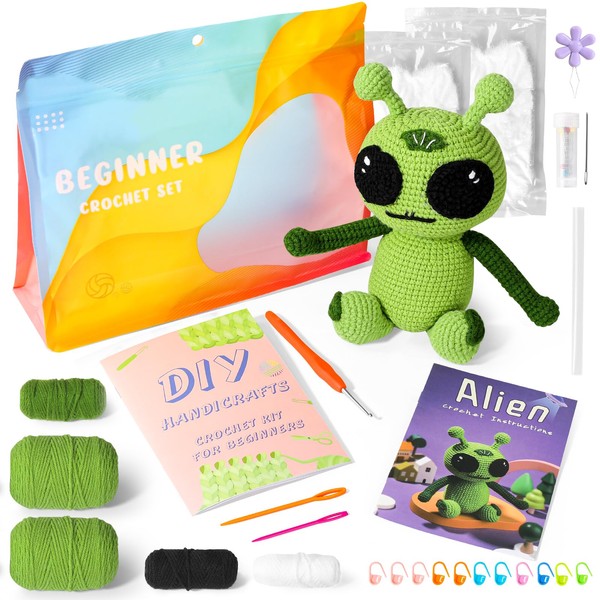 LELETAM Crochet Kit for Beginners, Learn to Crochet Set, Gift