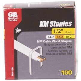 GB Gardner Bender MS-150 1/2" Metal Cable Staples 100 Count