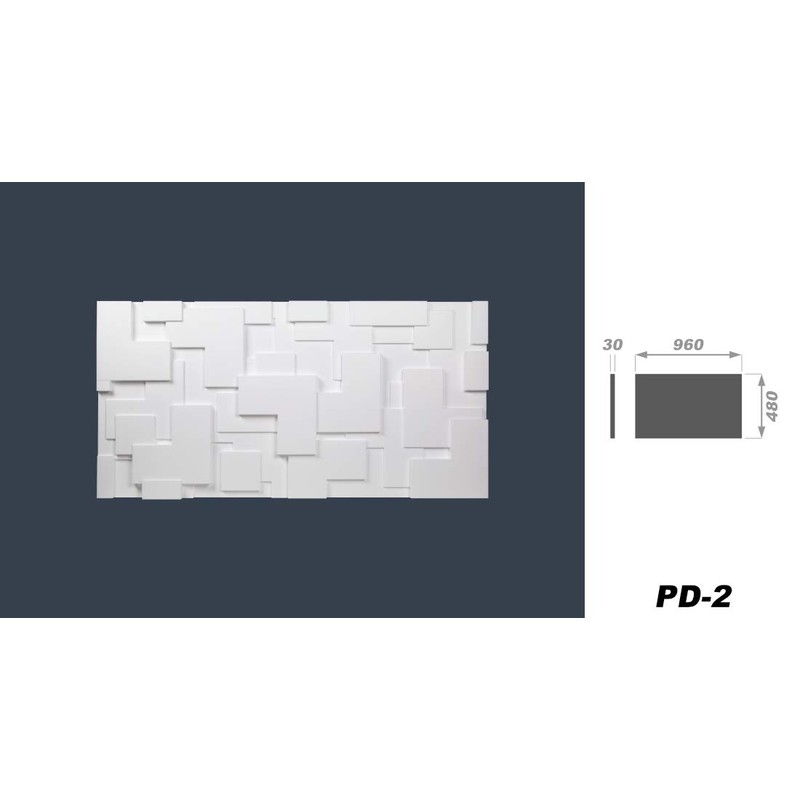 Marbet Design DESIGN 3D Wall Panels, Polystyrene Panels, White, 96