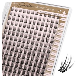 PopUp 168Pcs Cluster Lashes,8-16mm DIY Eyelash Extensions,Cluster Eyelashes for Self-application Individual Lashes at Home,3D Rapid Soft and Lightweight-Style CDD03