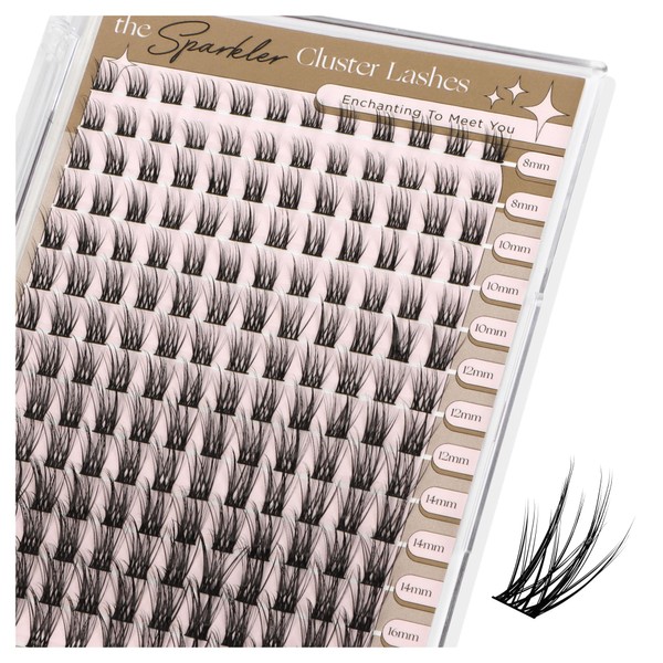 PopUp 168Pcs Cluster Lashes,8-16mm DIY Eyelash Extensions,Cluster Eyelashes for Self-application