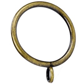 48 anillos de cortina de 1.5 pulgadas de diámetro interior con ojales, se adapta a barras de hasta 1 1/4 pulgadas, latón envejecido