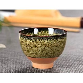 Puoyikt - Juego de 6 tazas de té japonesas de cerámica kung fu, taza de sake, taza de té de cerámica, juego de té de cerámica (amarillo oscuro)