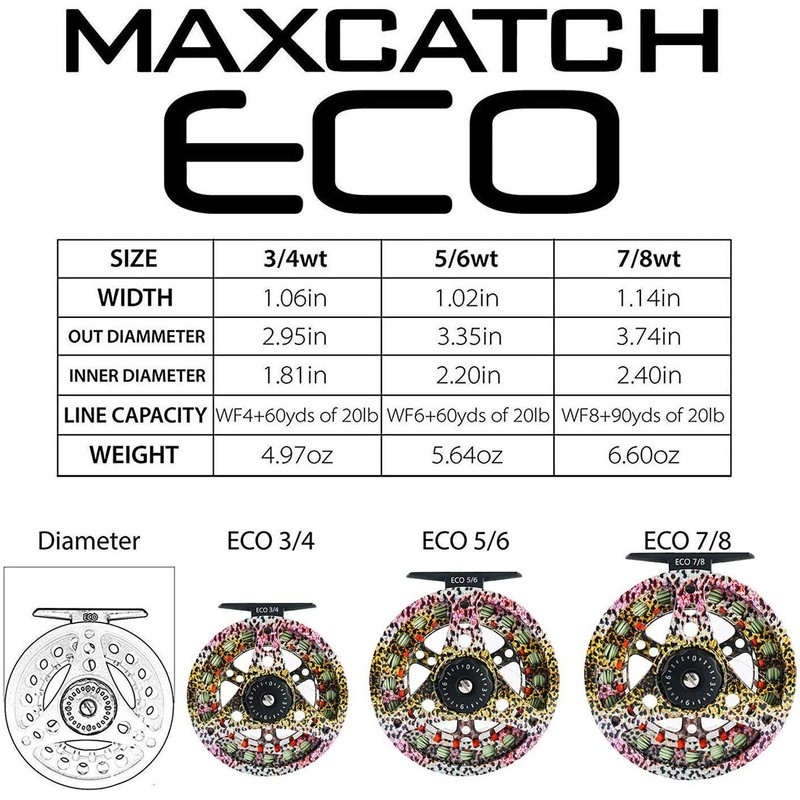 M MAXIMUMCATCH Maxcatch ECO Fly Reel Large Arbor with Diecast