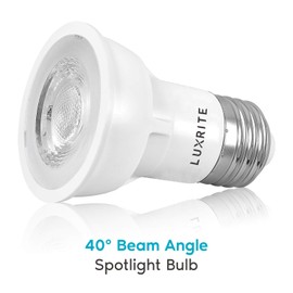 LUXRITE PAR16 LED Bulb, 5.5W (50W Equivalent), 3000K Soft White, 450 Lumens, Dimmable Spot Light, Enclosed Fixture Rated, 40° Beam Angle, ETL, Damp Rated, E26 Medium Base (4 Pack)