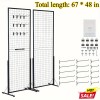 2 Packs Wire Gridwall Display Racks 67x24 Extra Clips Hooks