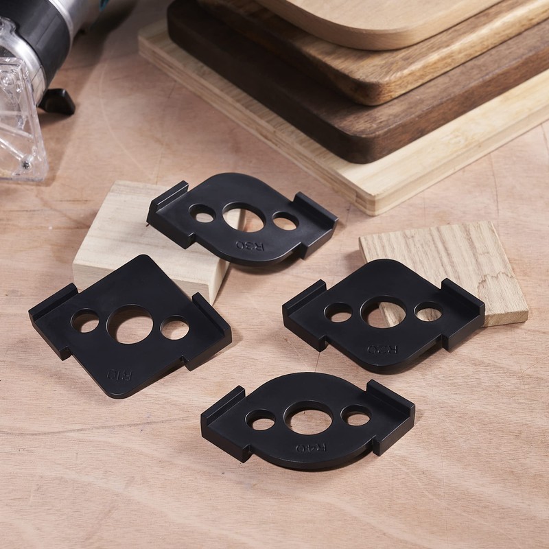 HERMIT TOOLS Pack of 4 Radius Jig Router Templates Corner