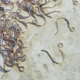 Cascade Rose Gold 14K Plated Plain Flat Fishhook Earwires Earring Hooks Findings 10 pcs