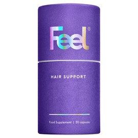 Feel Hair Support, Natural Support for Female Hair loss and Thinning Hair, Vegan, Contains Biotin and Rosemary Oil, 30 Capsules