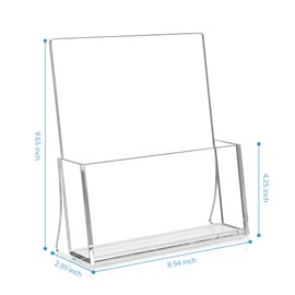 zavekia 2 Pack Acrylic Brochure Holder, 8.5 x 11 inches Clear Acrylic Literature Holder Plastic Flyer Display Stand