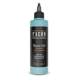 Gel de afeitado transparente sin espuma Facn con aloe vera calmante para la piel, aceite de mentol, aroma de aceite de sndalo  deslizamiento extra... 