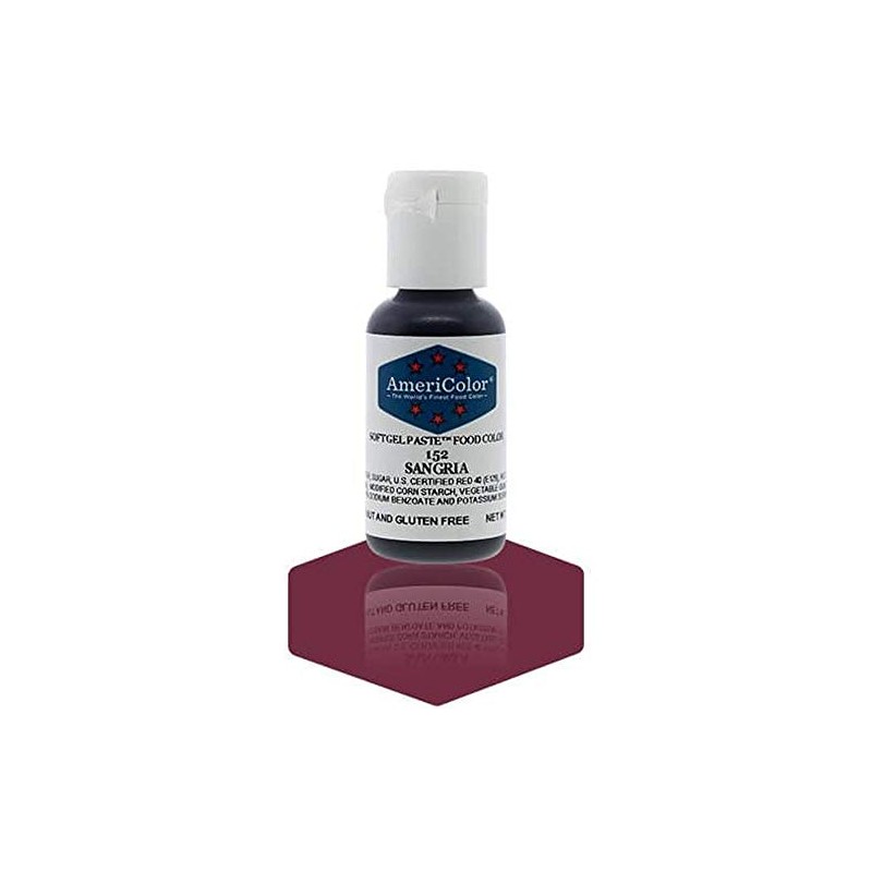 AmeriColor, Sangria, 0.75 Ounce Bottle, Soft Gel Paste Food Color