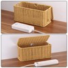 2Pack Large Cable Management Box, Handwoven Imitation Rattan Cord Organizer