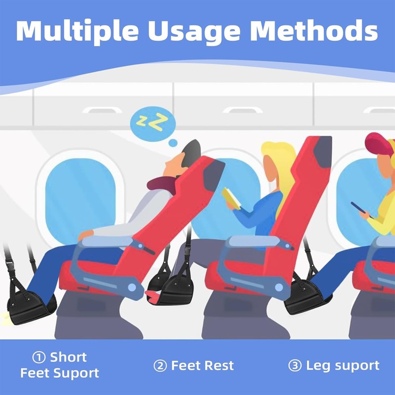 Yeanifeana Portable Airplane Foot Rest for Travel - Adjustable Height