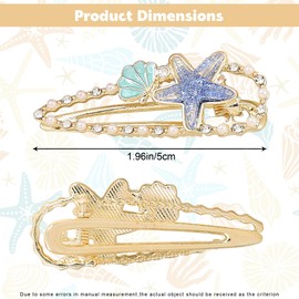 Starfish Hair Clip, Shell Seashell Hair Clip, Beach Seashell Shell Clips