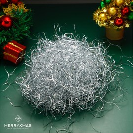 Angel Hair - Curly Tinsel Approx. 15 g - for Christmas & Advent as Decoration (Silver)