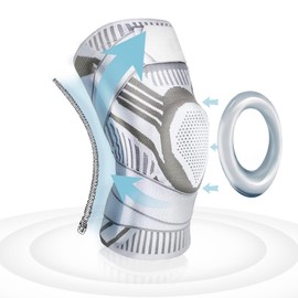 CIYIN Sports Knee Brace, Compressed Knee Brace, Knee Brace Men and Women, Kneecap Bandage Adjustable, Knee Support Fitness, Knee Sleeve, 1 Piece (L)