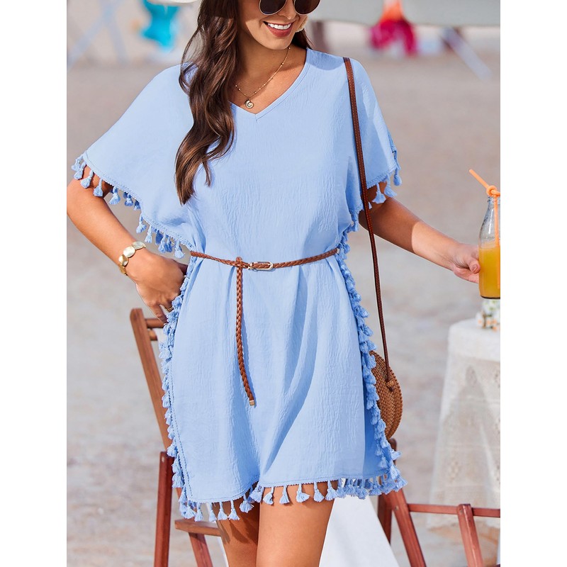 AI'MAGE Swimwear Solid Color Stylish for Ladies Loose Bikini Cover